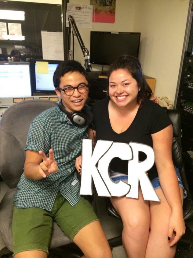 Tony and Daisy with the KCR letters in studio. 