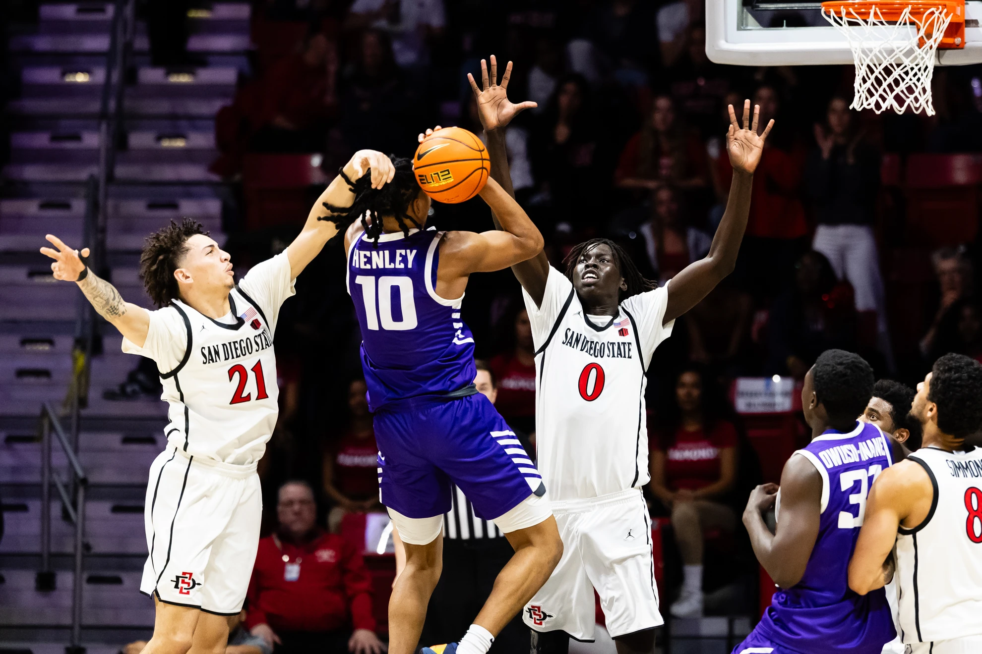 Jaden Henley elevates for a mid-range jumper